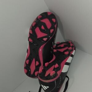 adidas Kids Black and Pink Soccer Cleats